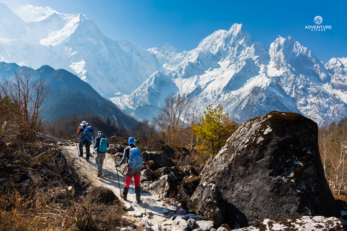 Wonder mountain view from Bhimthang in Manaslu Circuit Trek